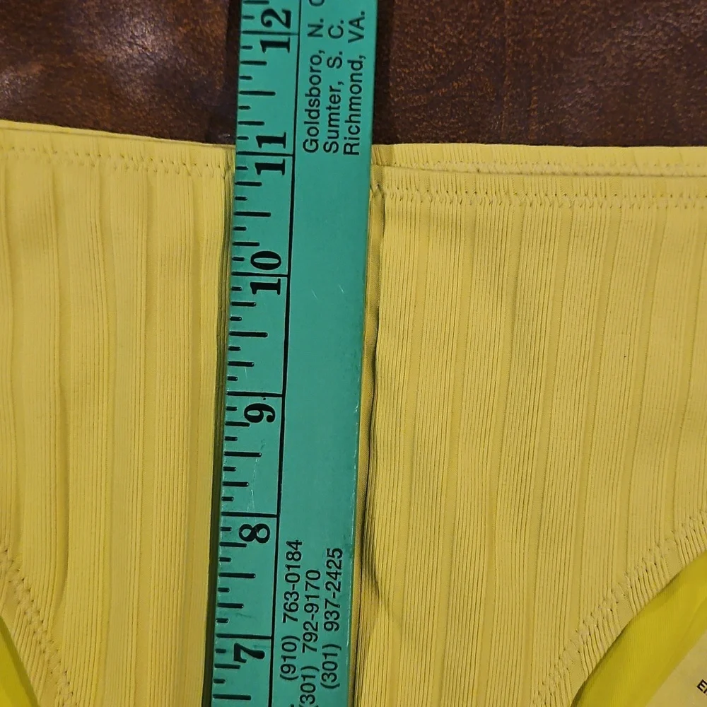 SOLID‎ & STRIPED The Elle Ribbed Bikini Bottom: Chartreuse: Size- X-Large